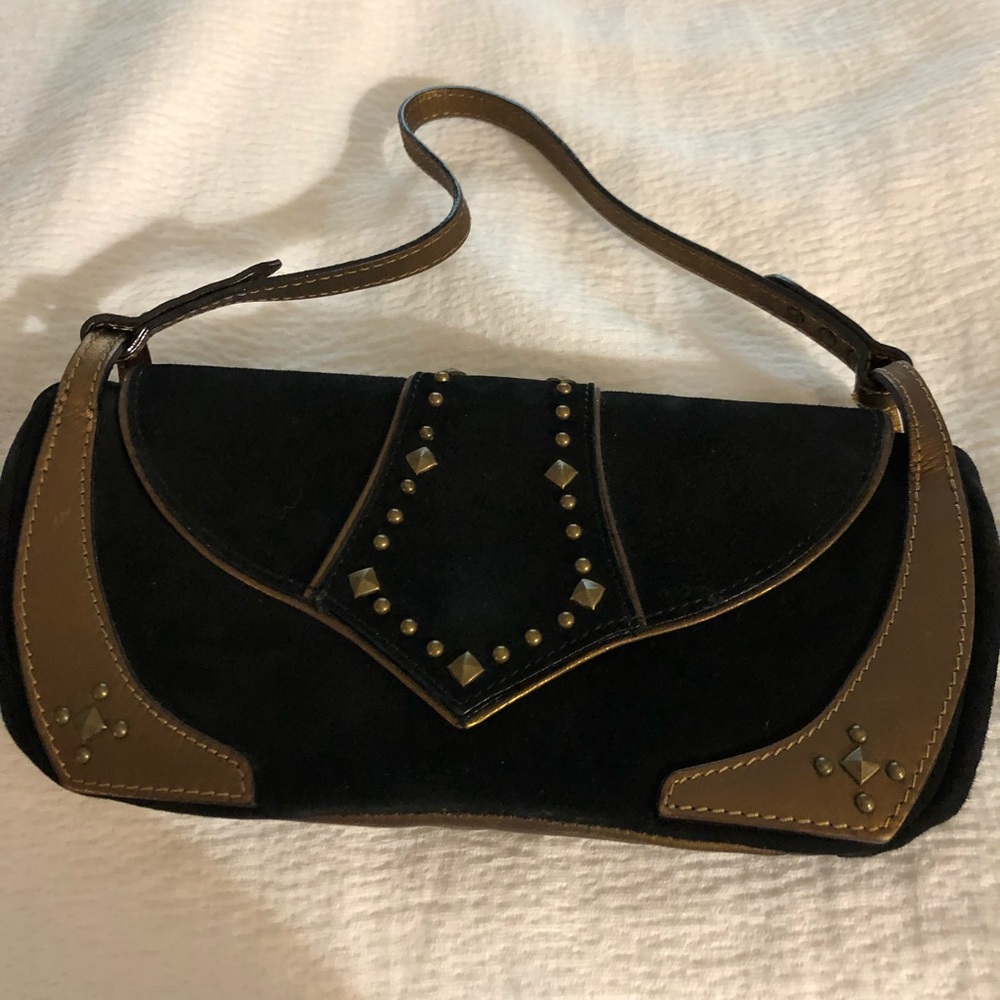 Couture Donald J Pliner brown suede bag